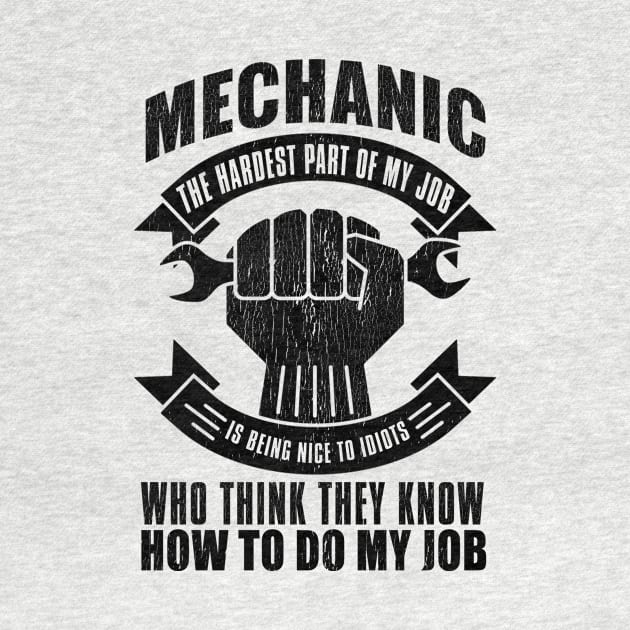 Mechanic The Hardest Part Of My Job  Is Being Nice To Idiots Who Think They Know The How To Do My Job by shopbudgets